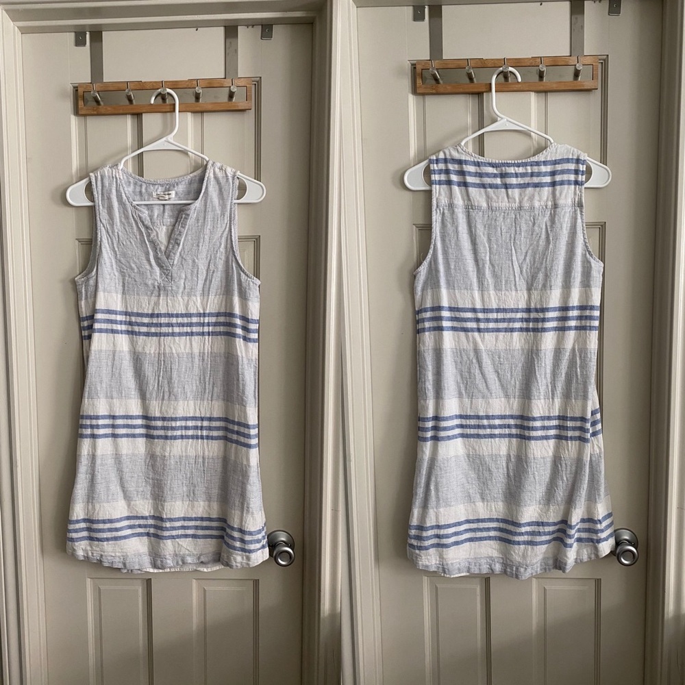 Blue white striped dress